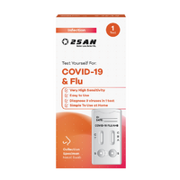 2San COVID-19 & Influenza A/B Rapid Antigen Test Kit Nasal Swab x 1 Test