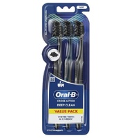 Oral-B Cross Action Clean Ultrathin Charcoal Toothbrush 3 Pack