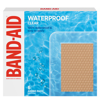 Band-Aid Waterproof Clear XL Pads 6 Pack
