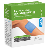 AeroWound Super Absorbent Wound Dressing 10 x 10cm 10 Pack