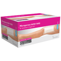 ​​​​​​​AeroTape White Microporous Paper Tape 5cm x 5m 6 Pack