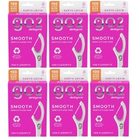 Go2 Dentagenie Smooth Flosspyx Minty 100 Pack [Bulk Buy 6 Units] 