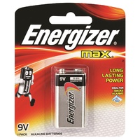 Energizer Max 9V Alkaline Battery 1 Pack