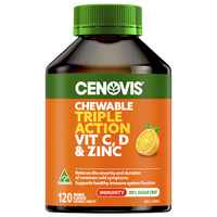 Cenovis Triple Action Vitamin C, D3, & Zinc 120 Chewable Tablets