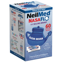 Neilmed NasaFlo Plastic Neti Pot with Premixed Sachets 60