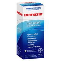 Demazin Kids 6+ Cold Relief Colour Free Syrup 100mL (S2)