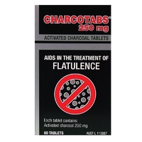 Charcotabs 250mg 60 Tablets | Aids in Treatment of Flatulence