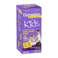 Dymadon Paracetamol for Kids 2-12yrs Blackcurrant Flavour 200ml (S2)