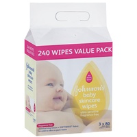 Johnson's Baby Skincare Wipes 3 x 80