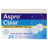 Aspro Clear Regular Strength 24 Tablets | Pain Fever Inflammation Relief