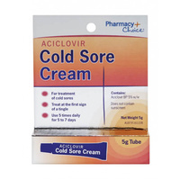 Pharmacy Choice Aciclovir Cold Sore Cream 5g Tube