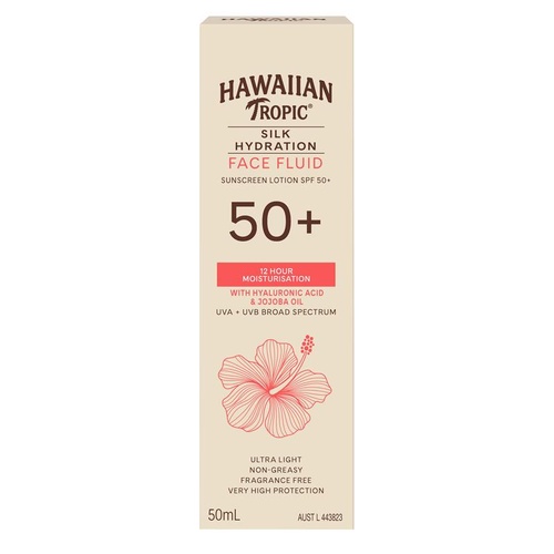Hawaiian Tropic Silk Hydration Face Fluid Sunscreen Lotion SPF50+ 50mL