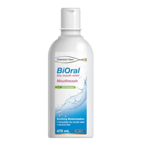 Chemist Own Bioral Dry Mouth Relief Mouthwash Fresh Mint 470ml