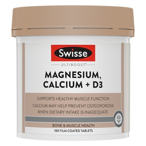 Swisse Ultiboost Magnesium Calcium + Vitamin D3 Tab 180