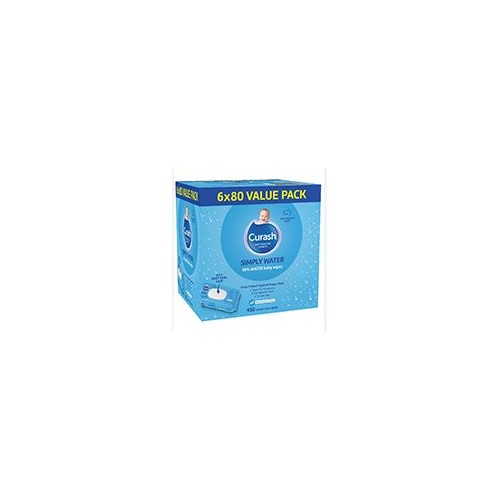Curash Water Wipes 6 x 80 Pack