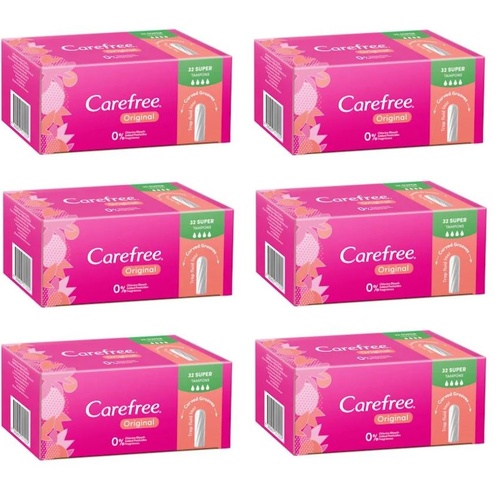 Carefree Original Super Tampons 32 Pack [Bulk Buy 6 Units]