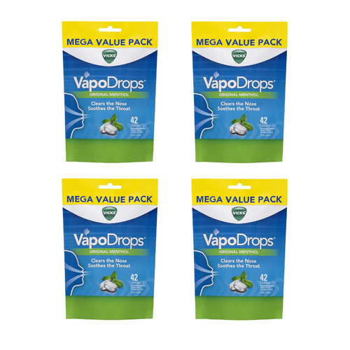 Vicks Vapodrops Original Lozenges 42 Pack [Bulk Buy 4 Units]