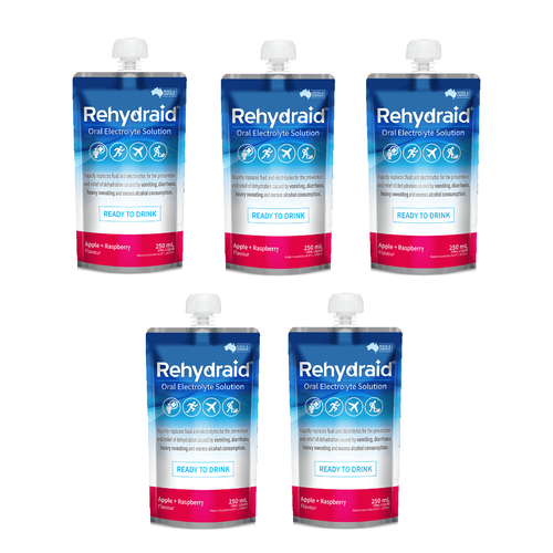Rehydraid Ready To Drink Apple Raspberry 250ml [Bulk Buy 5 Units]
