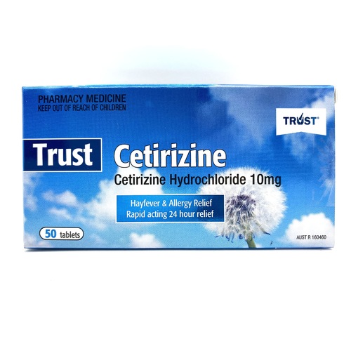 Trust Cetirizine 10mg 50 Tablets (S2)