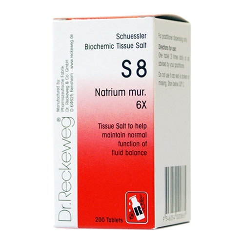 Dr. Reckeweg Schuessler BioChemic Tissue Salt S8 (Natrium mur. 6X) 200 Tablets