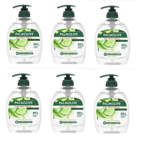 Palmolive Antibacterial Cucumber & Aloe Vera Hand Wash Pump 250ml [Bulk Buy 6 Units]