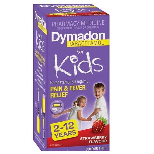 Dymadon Kids Paracetamol 2-12 Years Strawberry 100ml (S2)