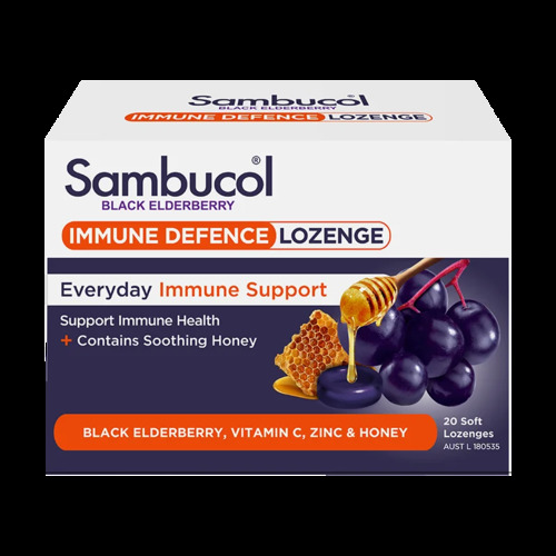 Sambucol Black Elderberry Throat Lozenges 20 Pack