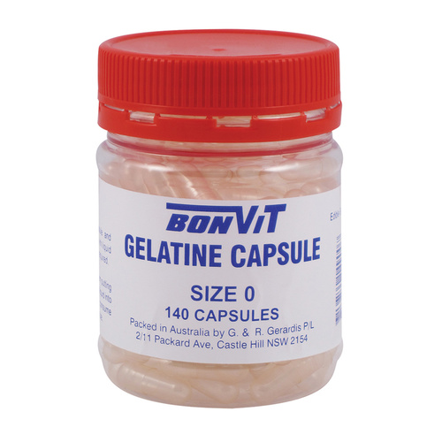 Bonvit Empty Gelatine Capsules Size '0' 140 Capsules