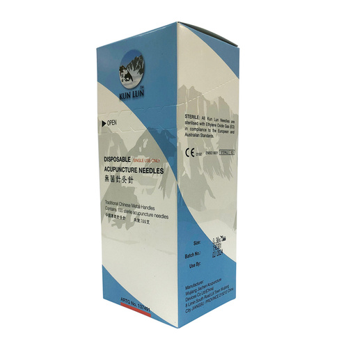Cathay Herbal Acupuncture Kun Lun Disposable Needles 0.30 x 75mm (with guide tubes) 100 Pack