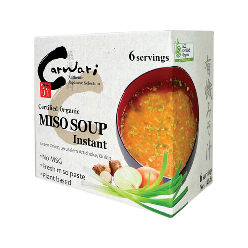 Carwari Organic Miso Soup Instant x 6 Serves (148.8g net)