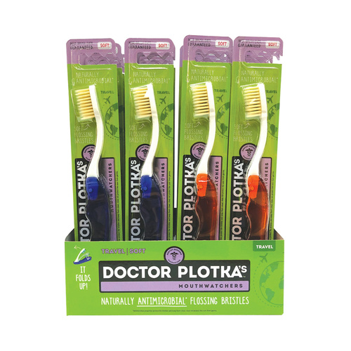 Doctor Plotka's Mouthwatchers Toothbrush Travel (foldable) Adult Soft Mixed [Bulk Buy 24 Units] 