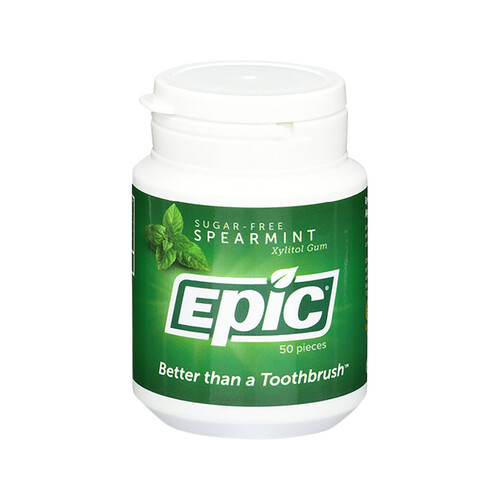 Epic Xylitol (Sugar-Free) Gum Spearmint 50 Piece Tub