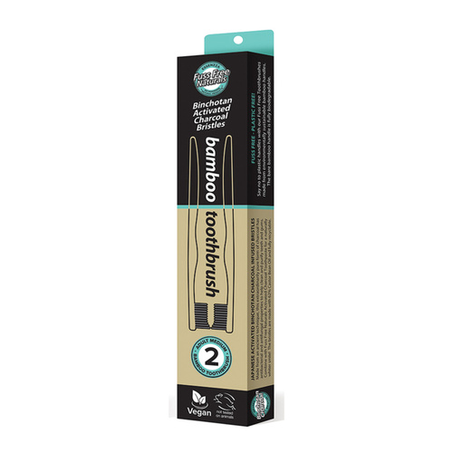 Ess FF Toothbrush Bamboo Activ Charcoal Medium 2pk
