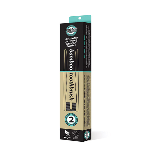 Ess FF Toothbrush Bamboo Activ Charcoal Soft 2pk