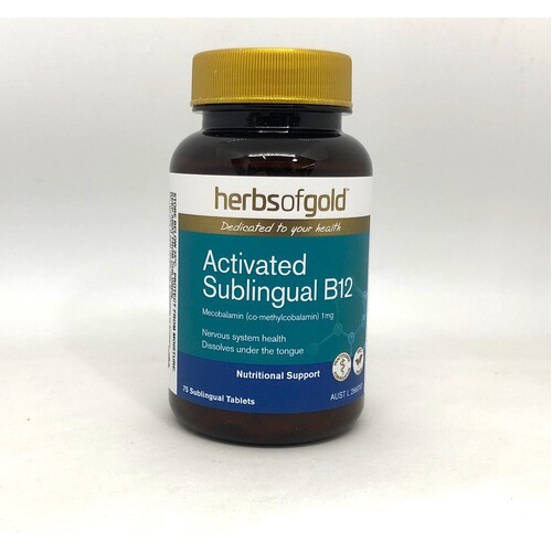 Herbs of Gold Activated Sublingual B12 75 Tablets