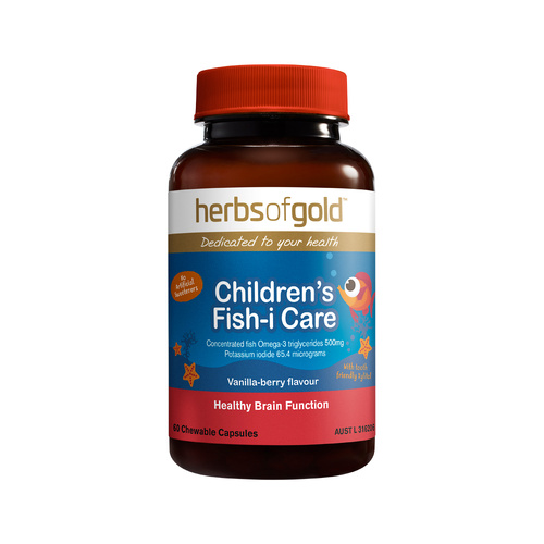 Herbs of Gold Childrens Fish-i Care Chewable 60 Capsules