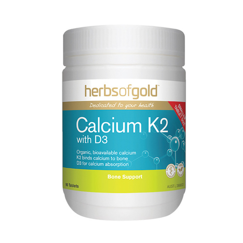 Herbs of Gold Calcium K2 with D3 90 Tablets