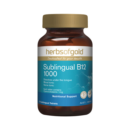 Herbs of Gold Sublingual B12 75 Tablets
