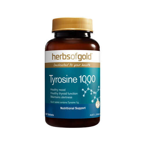 Herbs of Gold Tyrosine 1000 60 Tablets