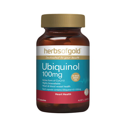 Herbs of Gold Ubiquinol 100mg 30 Capsules