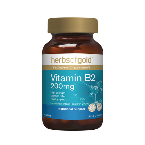 Herbs of Gold Vitamin B2 200mg 60 Tablets