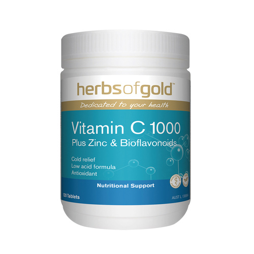 Herbs Of Gold Vitamin C 1000 Plus Zinc & Bioflavonoids 120 Tablets
