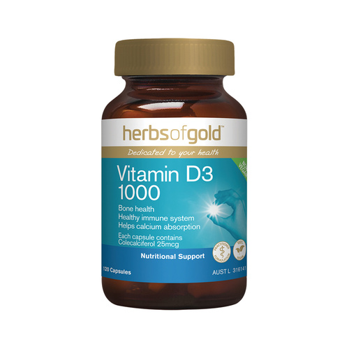 Herbs of Gold Vitamin D3 1000 120 Capsules