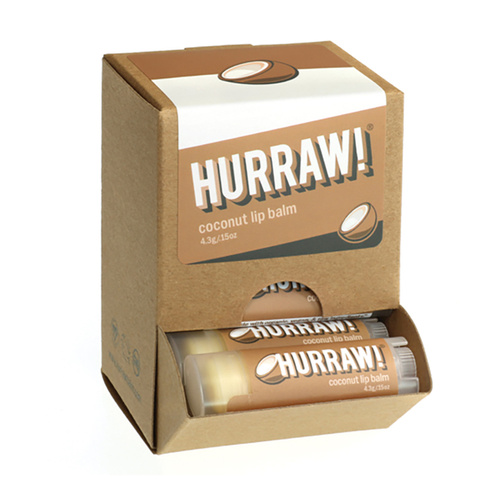 Hurraw! Organic Lip Balm Coconut 4.8g [Bulk Buy 24 Units]