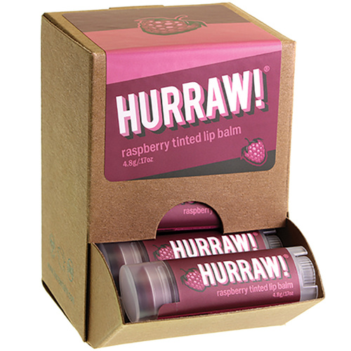 Hurraw! Organic Lip Balm Tinted Raspberry 4.8g [Bulk Buy 24 Units]
