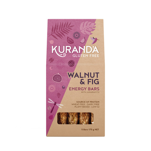 Kuranda Gluten Free Energy Bars Walnut & Fig 35g x 5 Pack