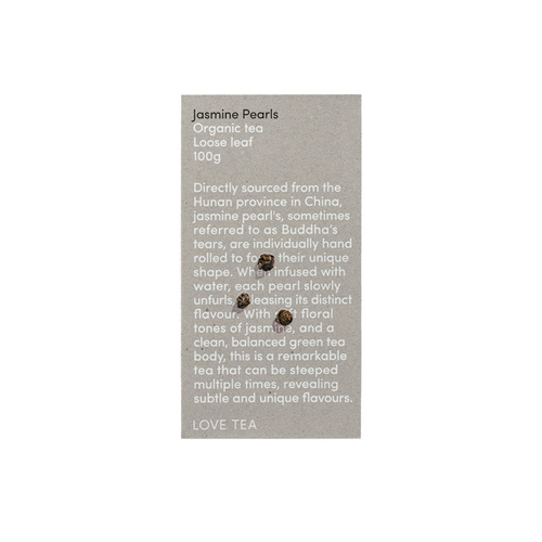 Love Tea Organic Jasmine Pearls Tea Loose Leaf 100g