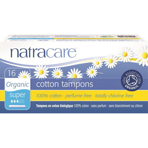 Natracare Organic Cotton Tampons Super with Applicator 16 Tampons