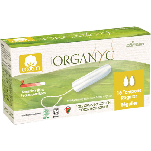 Organyc Organic Cotton Tampons Regular x 16 Pack