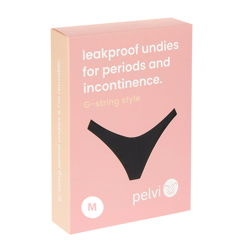 Pelvi Leakproof Underwear G-String Black M